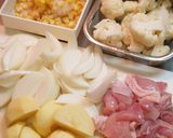 チキンとカリフラワーのダブルコーンシチュー作り方1写真