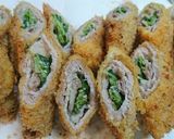 豚肩ロース薄切り　豆苗巻きフライ豆苗好き作り方8写真