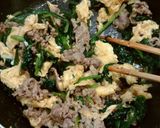 牛肉ほうれん草のマスタード卵炒め作り方8写真
