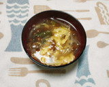 簡単！！　なめこのかきたま汁作り方5写真