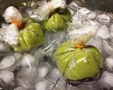 ★簡単ヘルシー！黒ごまと抹茶の巾着餅作り方5写真