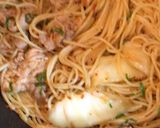 簡単な和風豚肉キムチパスタ作り方5写真