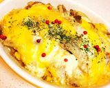 鯖缶1つで！舞茸と鯖のグラタン風作り方5写真