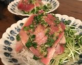 炙り中トロのにんにく山葵葱胡麻よごし作り方6写真