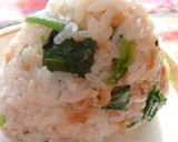 ほうれん草と梅とカツオ節おにぎり作り方4写真