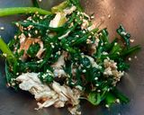 春菊と鶏ささみの胡麻和え作り方5写真