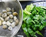 簡単副菜！あさりの青菜炒め(小松菜)作り方2写真