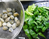 簡単副菜！あさりの青菜炒め(小松菜)作り方2写真