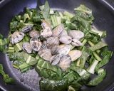 簡単副菜！あさりの青菜炒め(小松菜)作り方4写真