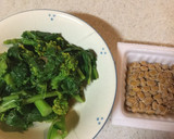納豆と菜の花のおひたしのご飯作り方4写真