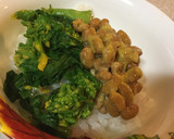納豆と菜の花のおひたしのご飯作り方5写真