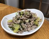 簡単！セロリと豚肉の塩にんにく炒め。作り方4写真