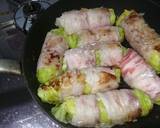 キャベツと豚肉のクルクル照り焼き作り方3写真