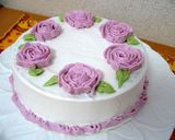 豆乳ホイップに紫芋パウダーで★薔薇デコ作り方8写真