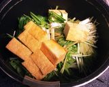 ５分で簡単♡水菜と絹揚げの煮物作り方1写真