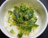 チーズブロッコリー☆鮭フレ豆乳スープ作り方1写真