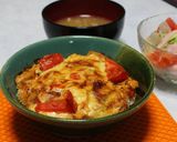 チーズとトマトで焼き麻婆どんぶり作り方5写真