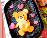 玄米くまちゃん海苔弁当 と春おかず作り方1写真