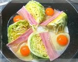 朝食5分☆春キャベツ&目玉焼きプレート♪作り方4写真
