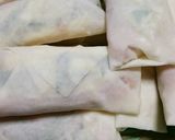 簡単❤鶏ささみと大葉とえのき茸の春巻き♪作り方5写真