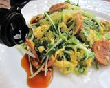ポン酢で水菜と魚肉ソーセージの卵とじ作り方5写真