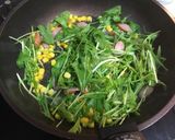 フライパンのみ!水菜とウインナーのパスタ作り方4写真