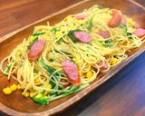 フライパンのみ!水菜とウインナーのパスタ作り方5写真