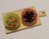 野菜黒酢と香味唐揚げ弁当作り方7写真