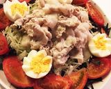 胡麻ダレなし!甘さ感じる豚しゃぶサラダ作り方5写真