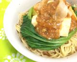 パパ考案!肉盛り麻婆ラーメン作り方7写真