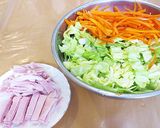 ケ○タッキー風ハム入りコールスローサラダ作り方1写真
