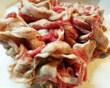 にんにく香る鶏ガラベースの豚うどん作り方2写真