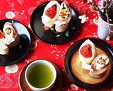 苺お雛様とバナナお内裏様のロールケーキ作り方27写真
