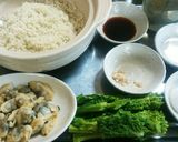 ＊土鍋であさりと菜の花ご飯＊作り方1写真