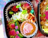 お花いっぱい雛祭り炒飯デコ弁当作り方1写真