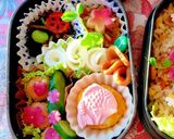 お花いっぱい雛祭り炒飯デコ弁当作り方3写真