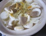 もち麦で雑炊（洋風コンソメスープ仕立て）作り方3写真