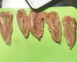 大葉とチーズのササミでくるくる巻き作り方1写真