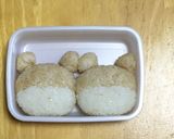 キャラ弁 リラックマを被ったキティ作り方2写真