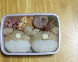 キャラ弁 リラックマを被ったキティ作り方3写真