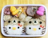 キャラ弁 リラックマを被ったキティ作り方4写真