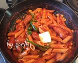 スキレットdeペンネ☆ワンポットパスタ作り方3写真