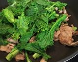 豚モモ肉と菜の花のシンプル炒め作り方8写真
