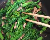 豚モモ肉と菜の花のシンプル炒め作り方9写真