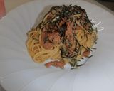 レトルトハンバーグの和風パスタ作り方4写真