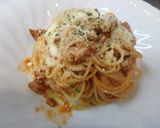 レトルトハンバーグのミートソースパスタ作り方4写真