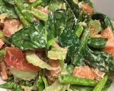 ほうれん草とサバの味噌煮缶で春巻きサラダ作り方2写真