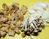 残った唐揚げで☆唐揚げのキムチ卵丼作り方1写真