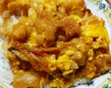 残った唐揚げで☆唐揚げのキムチ卵丼作り方5写真
