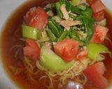 青梗菜とツナトマトのラーメン♪作り方4写真